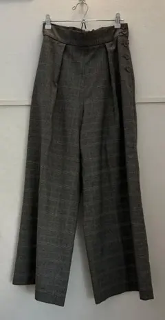 SIMPLICITE チェック柄ワイドパンツ Lサイズ