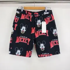 【L/新品タグ付】JOYRICH ミッキー 総柄 ショートパンツ 黒のサムネイル
