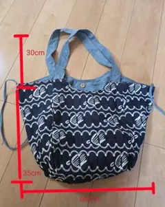 幾何学模様デニムショルダーバッグ