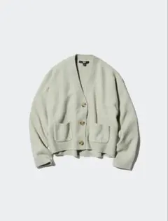 スフレヤーンvネックショートカーディガン　ユニクロ　ミントグリーン