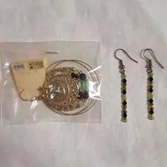 天然石使用 ゴールドピアス ＆ ビーズピアス 2点セット