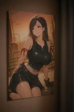 A4 ポスター　ティファ　ファンアート　美少女　美女　イラスト　高画質