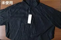 GU WOMEN リネンブレンド クロップシャツ 5分袖 XL ブラック【未使用