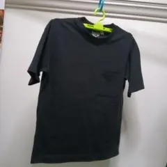 ブラック Tシャツ ポケット付き 洗濯済み