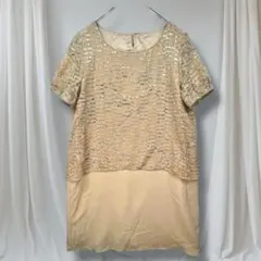 ketty ケティ レース切替ワンピース M ベージュ 春夏 上品結婚式