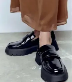 ZARA 37（24.5）ローファー 厚底　トラックソール　チャンキー