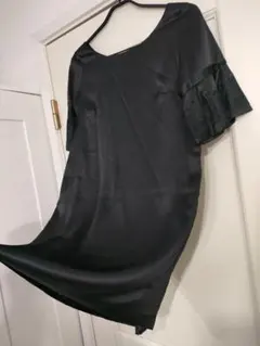 美品✦SHIPS little blackシップス　シルクワンピースL　ブラック