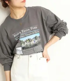 スローブイエナ フォトプリント 長袖 カットソー Tシャツ トップス