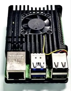 Raspberry Pi 5 4GB 高級アルミ製ヒートシンクファン付き