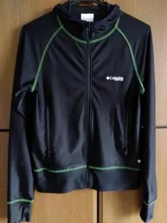 美品◆Columbia 黑×緑 フルジップフーディ◆コロンビア