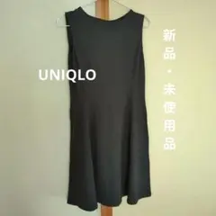 UNIQLO ノースリーブひざ丈ワンピース L ブラック
