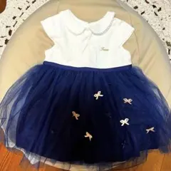 TOCCA 半袖 ワンピース 90cm ホワイト×ネイビーのサムネイル