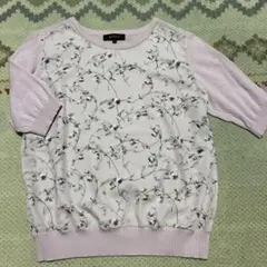 ★本日出品終了★Reflect 花柄 五分袖ニット新品未着11号