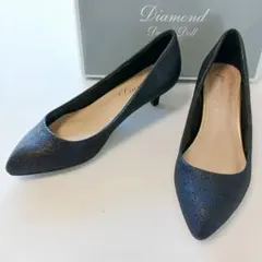 中古美品DiamondDorryDoll パンプス ラメ ブラック Lサイズのサムネイル
