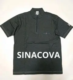 【新品未使用品　タグ付】シナコバ　半袖 総柄　ポロシャツ　L 日本製　ネイビー 半袖ポロシャツ 機能素材 スポーツ 23150540