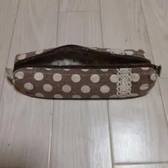 最終値下げ。ブラウン・ドット柄ペンケース