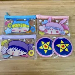 ミルモ パピィ サスケ フラットポーチ マグカップ柄 缶バッジ風ミラー