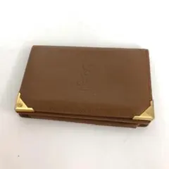 YVES SAINT LAURENT イヴサンローラン レザー 二つ折り財布 茶