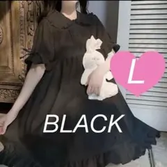 ワンピース　ロリータ　ブラック　L ゴスロリ　夢かわ　新品　半袖　ワンピ　黒
