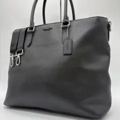 極美品 コーチ ベケット 2way ビジネスバッグ スリム A4可 レザー 黒
