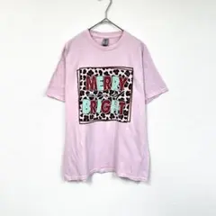 GILDAN MERRY BRIGHT ピンク Tシャツ Mサイズ レディース