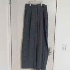 GUグレンチェック柄 ワイドパンツ:M