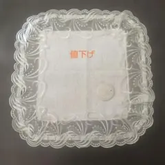 ホワイトタオルハンカチ レースエッジ