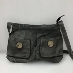MONTEROSA ダークグレー レザー ショルダーバッグ