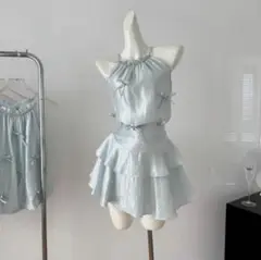 ビジューネックポイントリボンセットアップ ‪‪