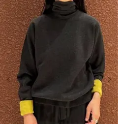 roku 6 ロク　 コットンウール ミラノリブ タートルネック ニット