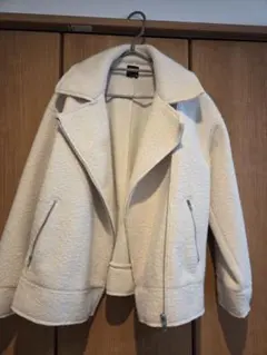ZARA フリース風ライダージャケット EU34