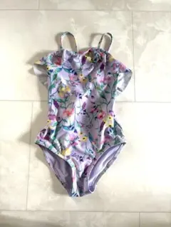 エイチアンドエム　ラベンダー花柄フリル水着 122cm