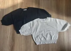 2枚セット価格。ニットセーター グレー ・ブラック 五分丈・7分丈