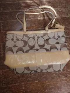 COACH シグネチャー トートバッグ ベージュ 中古