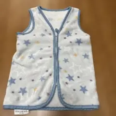 水色 星柄 フリース スリーパー 100cm~