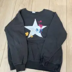 ダークグレー 星プリント トレーナー