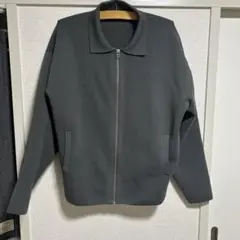 襟付き フルジップ ブルゾン グレーのサムネイル
