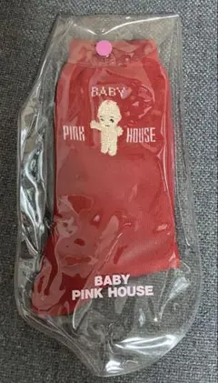 未使用品　BABY PINK HOUSE キューピー　レッド　靴下　19-21