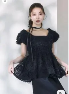 acka tweed peplum tops ツイードへプラムトップス ブラック - メルカリ