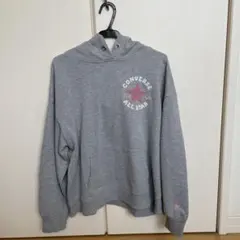 CONVERSE グレー フード付きパーカー