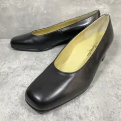 【新品未使用】銀座カネマツ パンプス スクエアトゥ チャンキーヒール 22.5