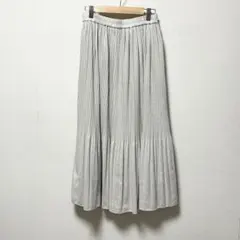 【匿名配送】未使用！アンタイトル スエード調 プリーツ切替え ロングスカート M