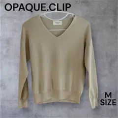 OPAQUE.CLIP 長袖Vネックニットカットソー ベージュ系ラメ Mサイズ