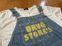 Fドラッグストアーズオーバーオール風プリント 半袖Tシャツ3L LL だまし絵のサムネイル