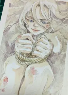 手描きイラスト　オリジナルイラスト　水彩イラスト　原画