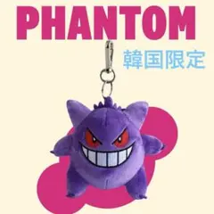 韓国限定 ポケモン ゲンガー バッグチャーム ぬいぐるみキーリング 8cm