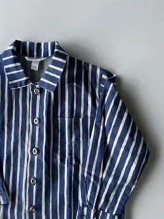 marimekko マリメッコ　ヨカポイカ　ピッコロ　長袖シャツ　紺　白