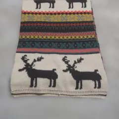 トナカイ柄ニットストール