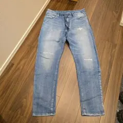 AZUL by moussy ダメージデニムパンツ(スウェットデニム)