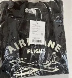 【新品】 飛行機ブラック長袖カットソー　130 ペアマノン